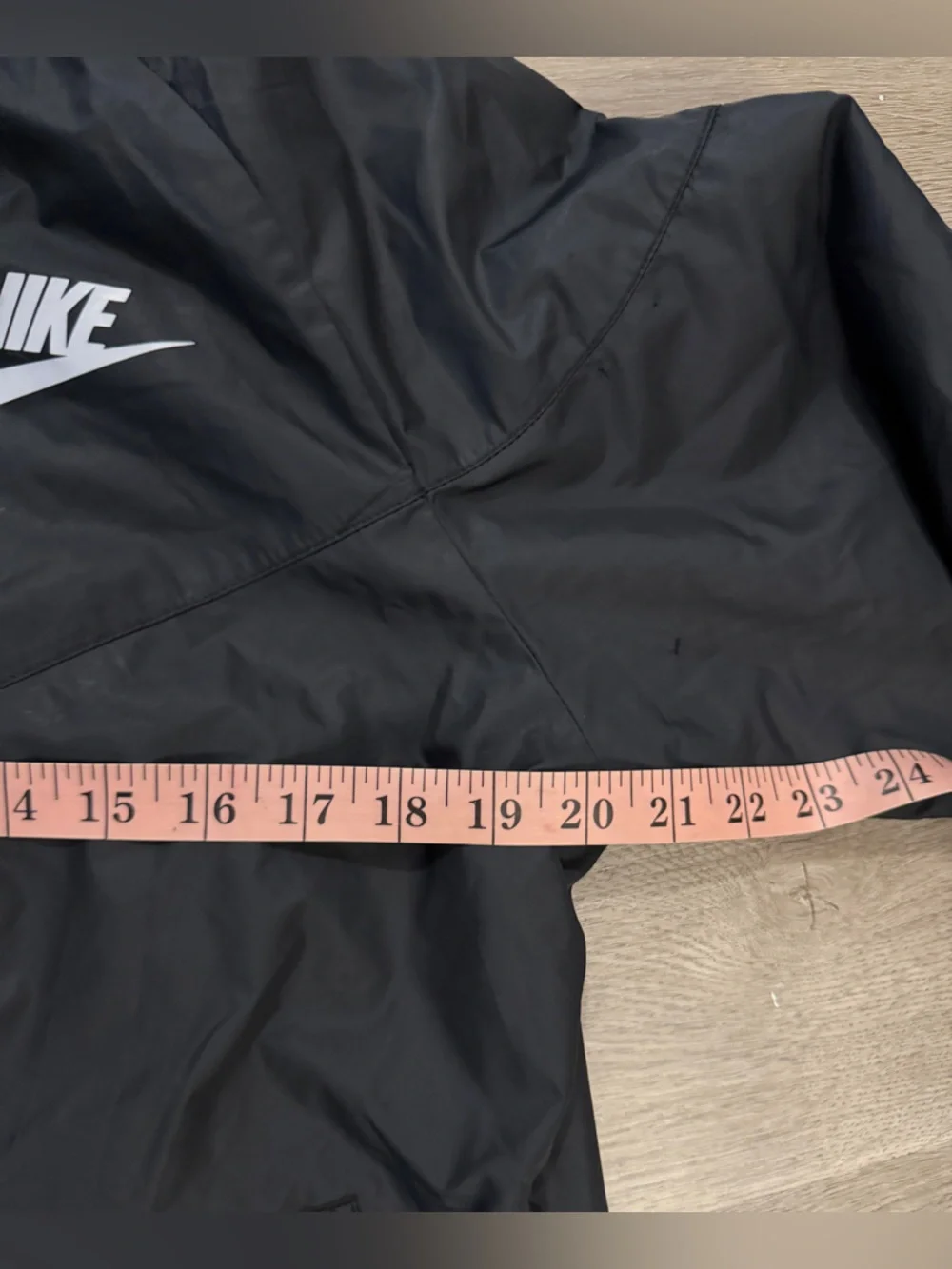 Nike Black Hooded Bomber Jacket with White Logo - Picture 8 of 10